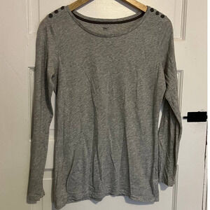 Gap heather gray scoop neck long sleeve top M